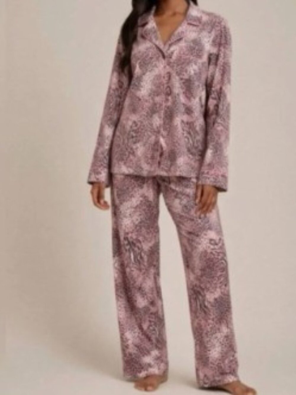 NWT Skims Pink Leopard Print Pajama Pant Set Small